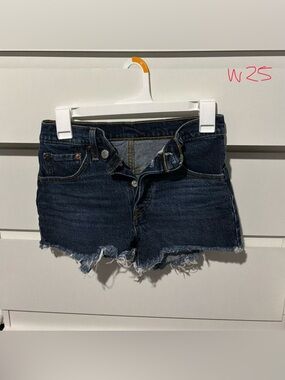 Women’s Dark Blue Denim Cutoff Shorts